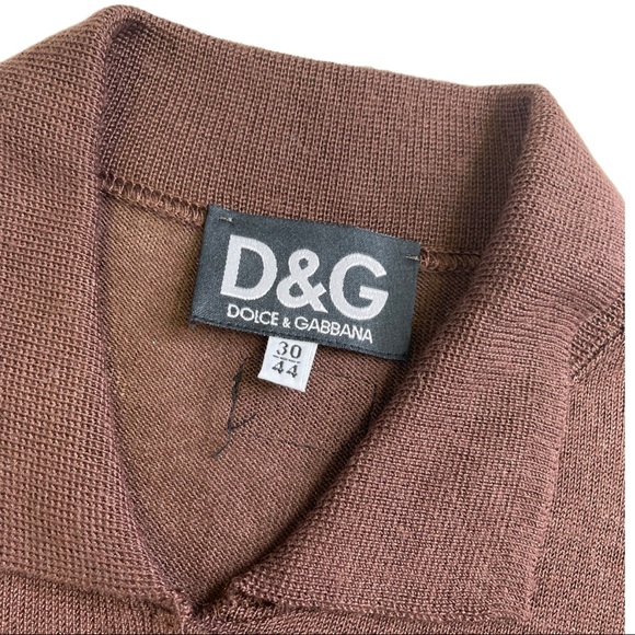 VTG Dolce & Gabbana D&G Knit Top Shirt Brown 44 - Picture 4 of 8